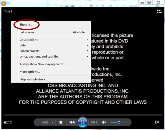 Right click to see the menu where you can choose the list. 