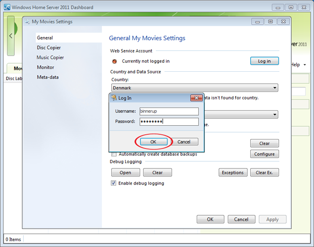 Enter your account details and click 'OK'. If you do not have a user account, you can create one through our forums.