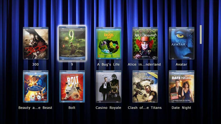 Title overview with movie covers