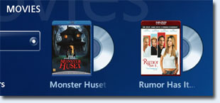 Inserted discs displayed first in title list