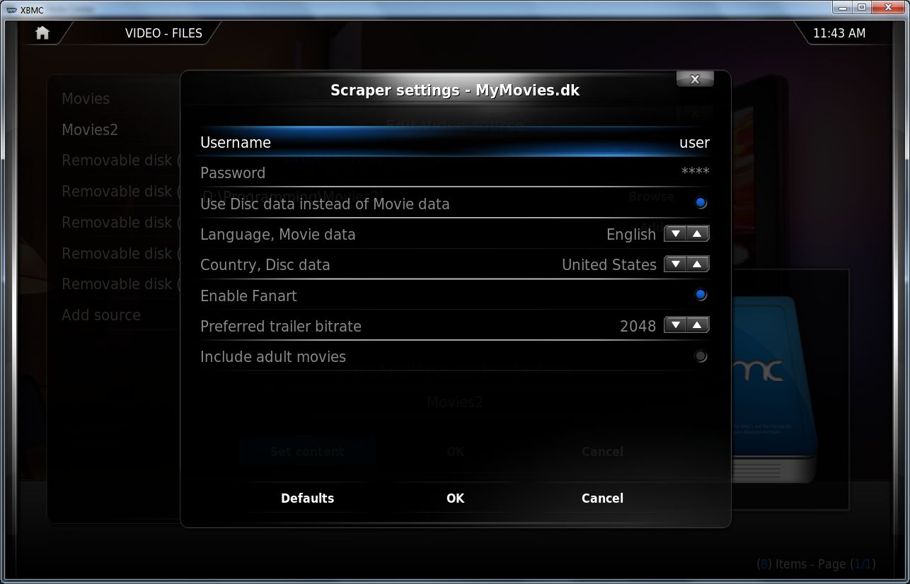 XBMC Configuration 2