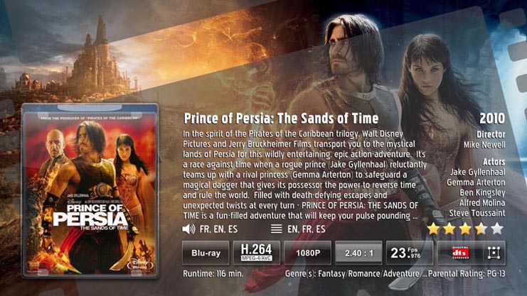 Example of movie details page look