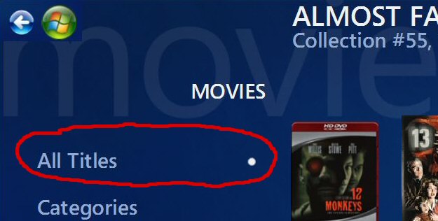 All Titles Button