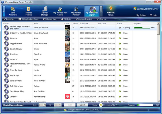 Media Changer Control Window